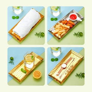 Bandeja Ovalada de Acero Inoxidable de 9.5 Pulgadas, con Incrustaciones Doradas de Lujo, Apta para Lavavajillas, Plato Decorativo para Servir Comida y Carne - Product Image 6
