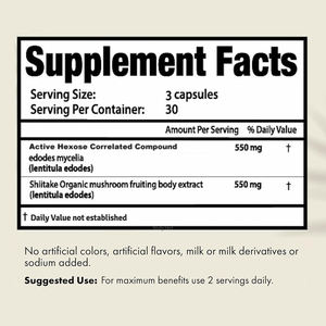 प्राकृतिक सक्रिय हेक्सा कॉर्संबंधित यौगिक 1100 मिलीग्राम मशरूम अर्क पूरक प्रतिरक्षा प्रणाली स्वास्थ्य के लिए एचसीसी कैप्सूल - Product Image 2