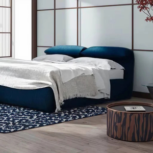 <span class=keywords><strong>Lit</strong></span> de rangement en <span class=keywords><strong>tissu</strong></span> italien nordique moderne bleu doux matelas meubles - Product Image 2