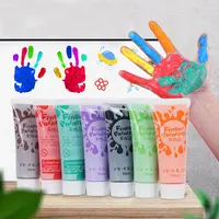 Pintura diy eco-amigável, 12 cores, lavável, não-tóxico, para crianças, kit de pintura de dedo engraçado