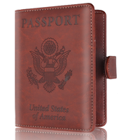 Nouveau design de porte-cartes d'affaires étui de protection RFID portefeuille de voyage en cuir PU avec boucle pour le stockage des passeports