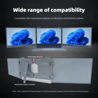 Best-seller Extendeur de moniteur d'ordinateur portable à double écran de 14 pouces 16:10 Moniteur portable de jeu à triple affichage Vente vendredi noir Panneau IPS