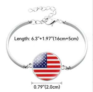 Kustom bendera Haitian seng logam campuran rantai kristal gelang modis baja nirkarat Digital pencetakan Promosi - Product Image 6