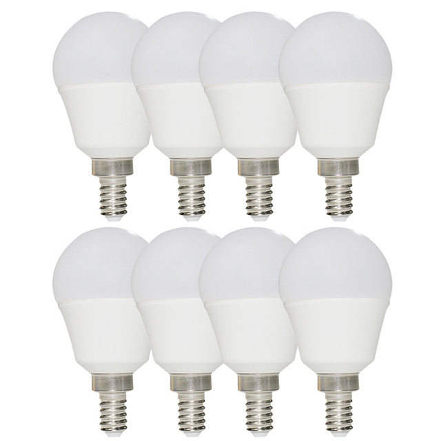 110V 120V E12 LED Bulb Lights Dimmable From 0% to 100% G45 Small Global Bulbs Milky Frosted Cover 5W Lamps for Indoor Lighting