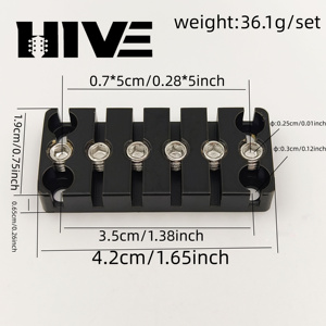 HIVE - Fijador <span class=keywords><strong>de</strong></span> <span class=keywords><strong>Cuerdas</strong></span> <span class=keywords><strong>de</strong></span> Cobre Fino para Guitarra sin Cabeza, Puente <span class=keywords><strong>de</strong></span> Guitarra <span class=keywords><strong>de</strong></span> 6 <span class=keywords><strong>Cuerdas</strong></span>, Pestillo para Guitarra sin Cabeza - Product Image 2