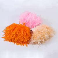 Frange de plumes de chandelle de dinde teintes sur mesure en gros pour la décoration de costumes de carnaval, jupes, robes et projets DIY
