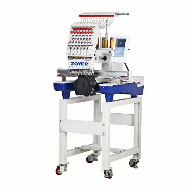 ZY-EM1201 9/12/15 Needles Industrial Computerized Single Head Hat Embroidery Machine  Custom Worktable Size Dahao