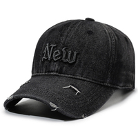 Casquettes de baseball en sergé de coton structurées à 6 panneaux avec broderie 3D en relief, logo personnalisé OEM ODM, effet vieilli, vente en gros pour fournisseurs