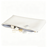 Sac à fermeture éclair en cuir PU lisse pour tuiles de mahjong, doublure douce, support pour tuiles de jeu, sac de protection