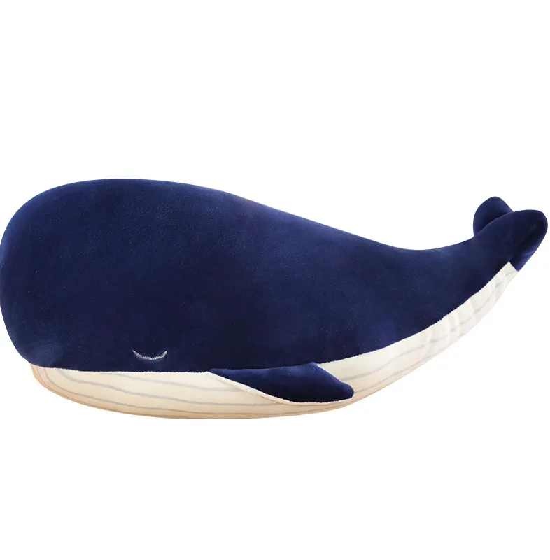 Süper yumuşak peluş oyuncak deniz hayvan çocuk doğum günü hediyesi mavi balina yumuşak oyuncak dolması hayvan