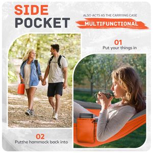 Cường Độ Cao Nylon Dù Võng Đu Ngoài Trời Survival Cắm Trại Treo Ngủ Giường Cho Đi Bộ Đường Dài Võng - Product Image 4