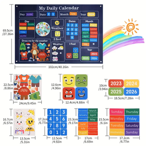 Calendario <span class=keywords><strong>de</strong></span> pared <span class=keywords><strong>de</strong></span> fieltro Juguete interactivo <span class=keywords><strong>de</strong></span> Aprendizaje Temprano Juego <span class=keywords><strong>de</strong></span> tablero ocupado <span class=keywords><strong>de</strong></span> Historia <span class=keywords><strong>de</strong></span> fieltro para jóvenes - Product Image 5