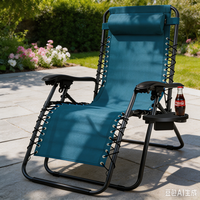 Chaise pliante robuste de haute qualité à séchage rapide, imperméable, durable, réglable, pour l'extérieur, avec plateau latéral, fauteuil inclinable zéro gravité