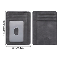 Cartera Minimalista de Cuero PU Antirrobo con Bloqueo RFID, Funda para Tarjetas de Crédito y Identificación para Hombre y Mujer