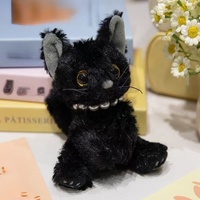 En gros, Porte-clés poupée en peluche noire mignonne, animal en peluche doux, breloque de sac, cadeau OEM