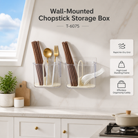 Boîte de rangement murale en plastique pour baguettes, support de vaisselle de cuisine, conteneur de drainage portable pour la maison