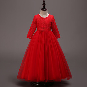 Nuovo Abito da Sera Lungo con Motivi Floreali alla <span class=keywords><strong>Moda</strong></span> 2019 per <span class=keywords><strong>Ragazze</strong></span> di <span class=keywords><strong>12</strong></span> <span class=keywords><strong>Anni</strong></span>, Collo Tondo, Pizzo, Schiena a V, Fiocco, Stile Formale Estivo - Product Image 3