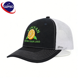หมวกแก๊ป QZFSO คุณภาพสูงแบบกำหนดเอง 5 แผง ปักโลโก้ หมวกทรง Trucker ปีกโค้ง ตาข่าย Gorras หมวกเบสบอลฮิปฮอปสำหรับการแสดง - Product Image 1