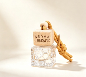 Colgante para Coche con Logotipo Personalizado Grabado, Botella de Aroma Vacía de Vidrio con Cuerda Trenzada - Product Image 2