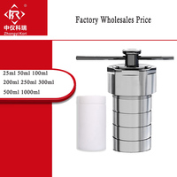 Réacteur autoclave de synthèse hydrothermale en acier inoxydable avec chambre en PTFE 25ml 50ml 100ml 150ml 200ml 300ml 500ml 1000ml ml
