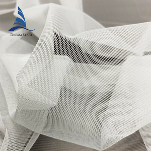 Trắng 63 \ "dày hình lục giác không khí lưới vải dệt kim Polyester vải tuyn được sử dụng cho các cô gái của hàng may mặc với mô hình thiết kế trong kho! - Product Image 2