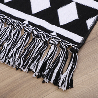 Tapis bohème crème à pompons pour chambre à coucher, tapis de bain géométrique beige ferme, tapis de bain bohème lavable tribal