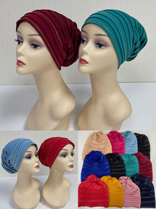 MH-1165 <span class=keywords><strong>2023</strong></span> femmes musulman Turban casquette 3D brodé coton Bonnet cristal accessoires élégant à la mode pour plage fête - Product Image 6
