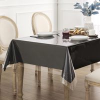 Nappe rectangulaire moderne en plastique jetable, transparente comme du cristal, faite à la main, imperméable et résistante à l'huile, pour fêtes, tailles et couleurs personnalisables