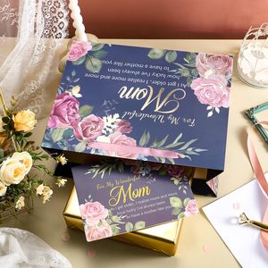 Personnalisez un sac cadeau luxueux pour la fête des mères avec un design floral élégant et des détails dorés pour ma merveilleuse maman - Product Image 4