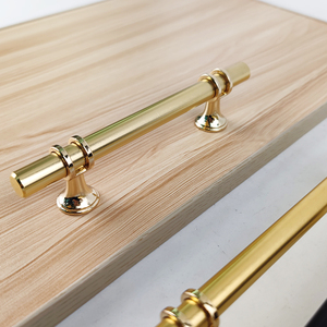 Kombinasi emas hitam gagang furnitur lubang tunggal pegangan pintu lemari kabinet kuat batang T Eropa - Product Image 3