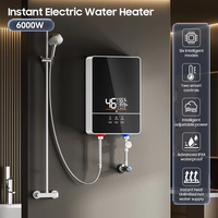 Chauffe-eau instantané mural intelligent 6 kW pour cuisine et douche, système de chauffage sans réservoir à thermostat