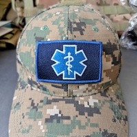 Patchs brodés PARAMEDIC Étoile de la Vie Bleue EMS, motif Serpent de Cuivre enroulé, en tissu denim écologique et PU
