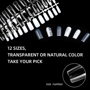 500 faux ongles carrés blancs moyens, transparents, à couverture complète, pour extension d'ongles, manucure professionnelle, à presser, pour salon - Product Image 3