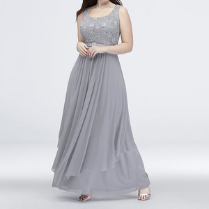 Weixin và lưới cộng với áo khoác overskirt tùy chỉnh sequin ren Polyester OEM Dịch vụ người lớn Đế Chế đồng bằng nhuộm thoáng khí A-line - Product Image 6