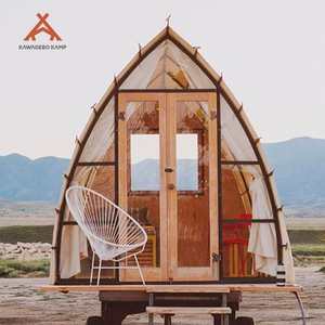 Kawagebo Kamp Outdoor Glamping Luxury Tent Waterproof <b>Wagon</b> Tent Frame Cabin With Wheel Flooring Hotel Style YQ970802 New Model - Product Image 5