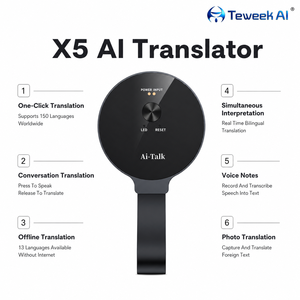 Dispositif de traduction linguistique X5, 150 langues, interprétation simultanée, notes vocales, traduction de photos pour les conférences - Product Image 2