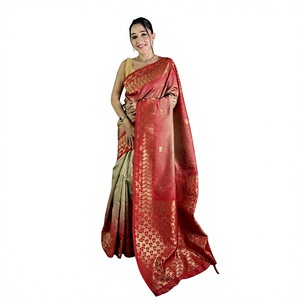 Sari de Seda Manipuri Suave de Exportación Dhwaja con Motivo de Pavo Real, Tejido Zari, Secado Rápido, Estilo Elegante para Fiestas Formales - Product Image 1