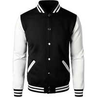 Veste universitaire unisexe streetwear en sergé de coton avec doublure douce, poignets côtelés, fermeture à boutons-pression, personnalisable, vente en gros