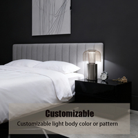 Lampe de table LED tactile rechargeable moderne et personnalisable, à intensité variable, gris fumé, en forme de champignon, pour camping, restaurant et décoration de bureau