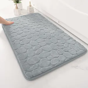 YFL Fine Velvet Fabric Luxury Soft Plush Anti-slip Super Absorbent Bath Rugs Memory Cotton Floor Mat Bathroom Rug