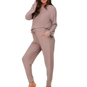 Long Sleeve Maternity pyjamas organic cotton pregnant clothing set bamboo Maternity Lounge Set wholesale pregnant 2 piece set