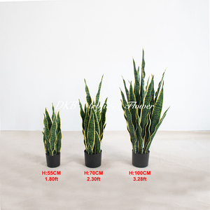 DKB Artificial Plants Greenery Artificial <b>Trees</b> High Artificial Snake Plant <b>Plastic</b> Faux Green Yellow for Office Indoor Decor - Product Image 2