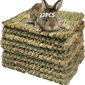 Kleintier-Matte mit festem Muster: Hasenbett, Nest, Kauspielzeug für Meerschweinchen, Papageien, Kaninchen, <span class=keywords><strong>Hamster</strong></span> & Ratten – Gewebte Grasmatte - Product Image 2