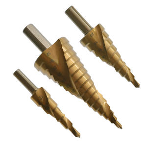 Foret électrique plaqué titane en acier rapide, à queue triangulaire, spirale, type pagode, ensemble d'ouvre-trous polyvalent - Product Image 2