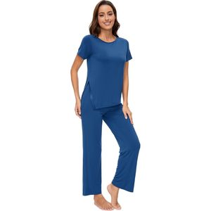 Conjunto de Pijama de Viscosa de Bambú Personalizado para Mujer, Ropa de Dormir Suave con Cuello Redondo, 2 Piezas, Tallas S-XXL - Product Image 3