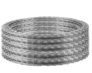 Fil de fer barbelé galvanisé antirouille en stock pour la défense contre la piraterie, type simple robuste avec lame perforée - Product Image 1