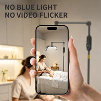 Lampe LED de sol pliable à double tête en demi-lune pour soins du visage, idéale pour les salons de tatouage, de maquillage des sourcils, de manucure et de soins des cils