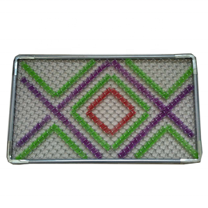 Современный проволочный сетчатый дверной коврик из нержавеющей стали, противоскользящий дизайн, новинка, узор для стильного входа в домашний отель, удобного домашнего использования - Product Image 2