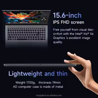 Laptop 15.6 Pollici con Win 11, Intel Celeron N5095 Quad Core, 16GB DDR5, 512GB SSD, Display FHD IPS, Lettore di Impronte Digitali, Wi-Fi 5, Portatile per Business