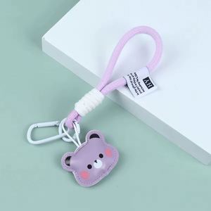 Porte-clés mignon en cuir PU avec dessin animé, mousqueton pour sac à dos d'enfant, accessoire de mode - Product Image 6
